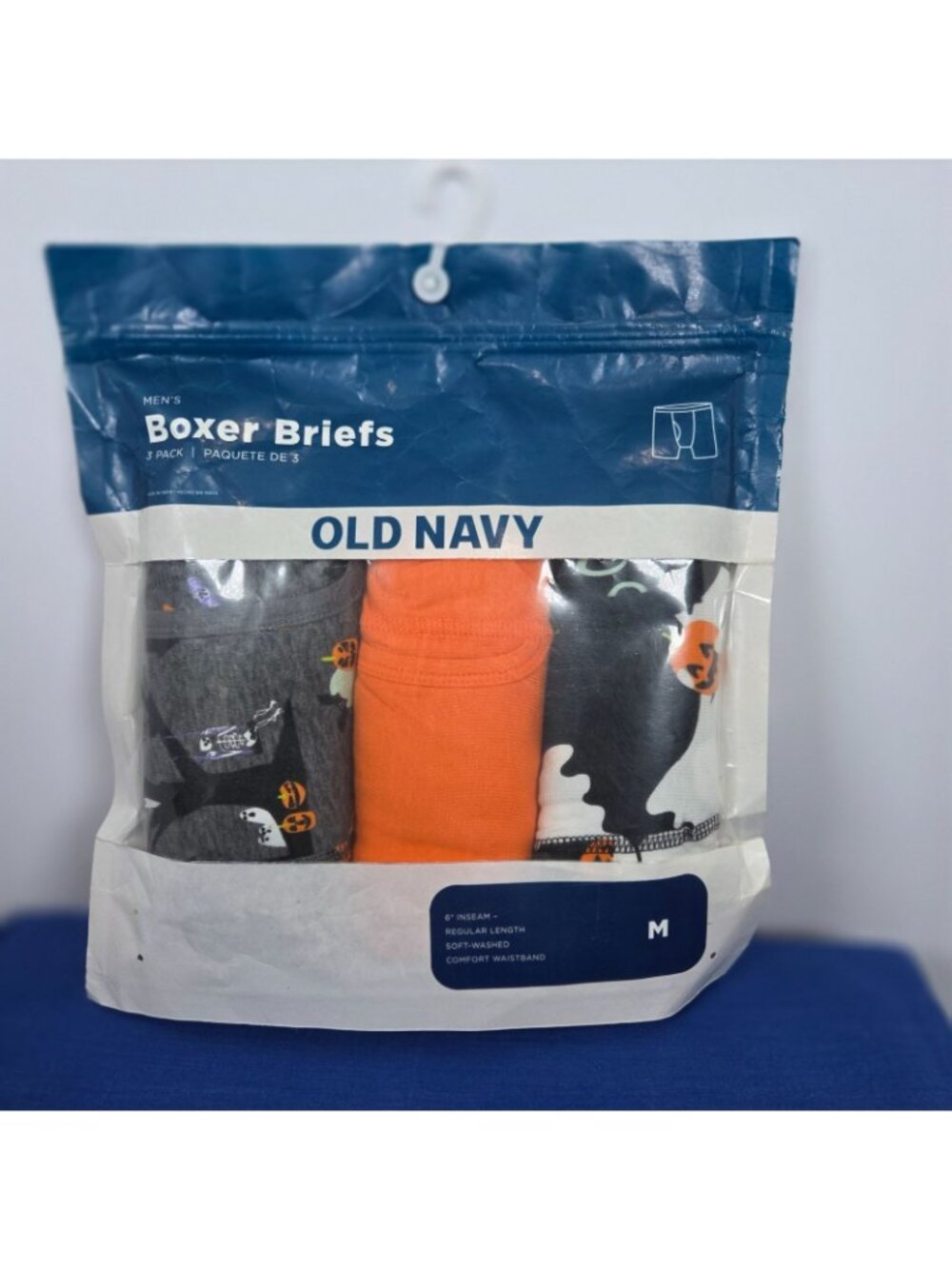 NWT Old Navy Boxer Briefs 3-Pack Men's M Halloween Prints 6" Inseam Soft-Washed